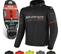SHIMA Drift+ veste textile de moto imperméable, noir-rouge, taille M pour homme