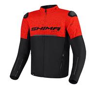 SHIMA DRIFT Blouson Moto Homme | Veste Moto D'été Légère et Respirante en Maille, Protections CE du dos, des épaules et des coudes, réglage de la largeur (Rouge, XL)