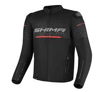 SHIMA DRIFT Blouson Moto Homme | Veste Moto D'été Légère et Respirante en Maille, Protections CE du dos, des épaules et des coudes, réglage de la largeur (Noir, XL)