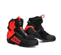 SHIMA EDGE VENTED Chaussure Moto Homme Cuir Ventilés Homologué Sneakers Protection Chevilles ATOP Fermeture Éclair Latérale Semelle Antidérapante Basket Été Trail Bottes (Hommes, Ventilés, Rouge, 47)