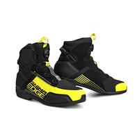 SHIMA EDGE VENTED Chaussure Moto Homme Cuir Ventilés Homologué Sneakers Protection Chevilles ATOP Fermeture Éclair Latérale Semelle Antidérapante Basket Été Trail Bottes (Hommes, Ventilés, Fluo, 42)