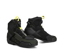 SHIMA EDGE VENTED Chaussure Moto Homme Cuir Ventilés Homologué Sneakers Protection Chevilles ATOP Fermeture Éclair Latérale Semelle Antidérapante Basket Été Trail Bottes (Hommes, Ventilés, Khaki, 48)