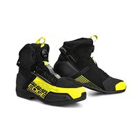 SHIMA EDGE WP Chaussure Moto Homme Cuir Imperméable Homologué Sneakers Protection Chevilles ATOP Fermeture Éclair Latérale Semelle Antidérapante Basket Été Trail Bottes (Hommes, Imperméable, Fluo, 45)