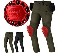 SHIMA Giro Pantalon Moto Homme Homologué Genouillères Airforce Pantalon De Moto Armure Textile Protection Ajustable Genoux Renforcé Airflow Grande Taille Elastique (Hommes, Khaki, 30/32)