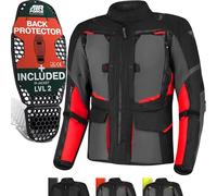 SHIMA HERO 2.0 Blouson Moto Homme -Toute l'année Veste Moto Touring en Cordura textile avec membrane imperable couche chauffante, protections CE, réglage de la largeur (Rouge, XXL)