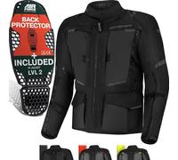 SHIMA HERO 2.0 Blouson Moto Homme -Toute l'année Veste Moto Touring en Cordura textile avec membrane imperable couche chauffante, protections CE, réglage de la largeur (Noir, S)