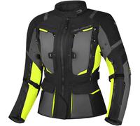SHIMA Hero 2.0 imperméable à l’eau dames moto textile veste, noir/jaune, Taille 3XL