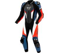 SHIMA Hyper RS Combinaison de moto en cuir une pièce perforée, Noir/Blanc/Rouge/Bleu, Taille 46