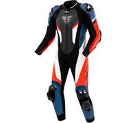 SHIMA Hyper RS Combinaison de moto en cuir une pièce perforée, Noir/Blanc/Rouge/Bleu, Taille 58