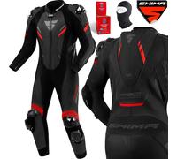 SHIMA Hyper RS perforé Combinaison cuir moto 1 pièce, noir/rouge, 46