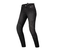 SHIMA JESS BLACK, Jeans de moto modernes et fins pour femmes avec protections (Noir, 24 Long)