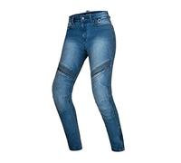 SHIMA JESS Blue, Jeans de Moto Modernes et Fins pour Femmes avec Protections (Bleu, 26 Long)
