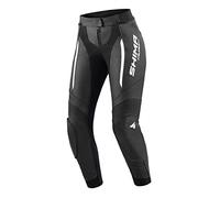 SHIMA Miura 2.0 Pantalon de moto - Cuir, femmes, pantalon de sport avec protections des hanches et des genoux, cuir perforé, panneaux élastiques, pour combinaison 2 pièces (34, Noir/Blanc)