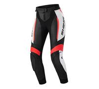 SHIMA Miura 2.0 Pantalon de moto - Cuir, femmes, pantalon de sport avec protections des hanches et des genoux, cuir perforé, panneaux élastiques, pour combinaison 2 pièces (42, Rouge Fluo)