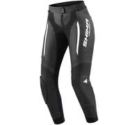SHIMA Miura 2.0 Pantalon de moto - Cuir, femmes, pantalon de sport avec protections des hanches et des genoux, cuir perforé, panneaux élastiques, pour combinaison 2 pièces (32, Noir/Blanc)
