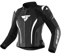 SHIMA Miura 2.0 Veste en cuir de moto pour dames, Noir/Blanc, Taille 36