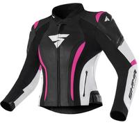 SHIMA Miura 2.0 Veste en cuir de moto pour dames, noir/rose, Taille 40