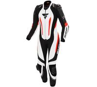 SHIMA MIURA RS Combinaison Moto Femme - Cuir 1 Pièce, Sport, Combinaison de Course, Aérée avec épaulettes & Genouillères, Protections dos, épaules, Coudes, Doubles Coutures Renforcées (Blanc/Fluo, 38)