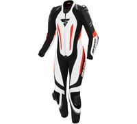 SHIMA MIURA RS Combinaison Moto Femme - Cuir 1 Pièce, Sport, Combinaison de Course, Aérée avec épaulettes & Genouillères, Protections dos, épaules, Coudes, Doubles Coutures Renforcées (Blanc/Fluo, 40)