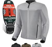 SHIMA OPENAIR Blouson Moto Homme | Veste Moto D'été Légère et Respirante en Maille, Protections CE du dos, des épaules et des coudes, réglage de la largeur (Gris, XL)