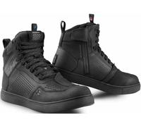 SHIMA REBEL 2.0 Chaussure Moto Femme Cuir Imperméable Homologué Sneakers Protection Chevilles Fermeture Éclair Latérale Semelle Antidérapante Basket Été Trail Bottes (Femmes, Imperméable Noir, 40)