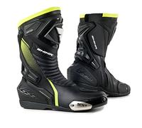 SHIMA RSX-6 FLUO, Bottes de protection en cuir perforé pour motos de sport routier (41, Fluo)