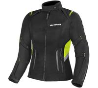 SHIMA Rush imperméable à l’eau dames moto textile veste, noir/jaune, Taille XS