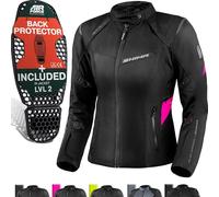 SHIMA Rush 2.0 imperméable à l’eau dames moto textile veste, noir-rose, taille S pour femmes