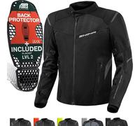 SHIMA RUSH Veste Moto Homme Homologué AIRFORCE Dorsale Blouson Armure Protecion Vestes Imperméable Textile Vetement Hiver Ete Touring Motos Aventure équipements (Hommes, Veste Ventilé, Noir, M)