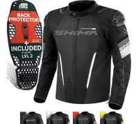 SHIMA SOLID Veste Moto Homme Homologué AIRFORCE Dorsale Blouson Armure Protecion Vestes Imperméable Textile Vetement Hiver Ete Touring Motos Aventure équipements (Hommes, Blanc, Regular, L)