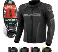SHIMA SOLID Veste Moto Homme Homologué AIRFORCE Dorsale Blouson Armure Protecion Vestes Imperméable Textile Vetement Hiver Ete Touring Motos Aventure équipements (Hommes, Noir, Ventilé, M)