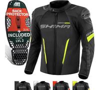 SHIMA SOLID Veste Moto Homme Homologué AIRFORCE Dorsale Blouson Armure Protecion Vestes Imperméable Textile Vetement Hiver Ete Touring Motos Aventure équipements (Hommes, Fluo, Ventilé, XL)