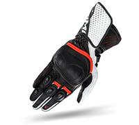 SHIMA ST-3 Gants Moto Homme Homologué Cuir Longues Ete Ventilé Protecteur Perforé Gant Protecion Norme Sport Ventilation Scooter Trotinette Motocyclette(Hommes, Blanc/Rouge, S)