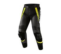 SHIMA STR 2.0 Pantalon de moto - Cuir, pantalon de sport avec protections des hanches et des genoux, glissières pour les genoux, cuir perforé, pour combinaison 2 pièces (Noir/Fluo, 52)