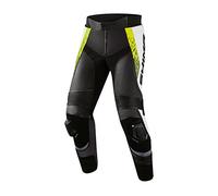 SHIMA STR 2.0 Pantalon en cuir de moto, noir-blanc-jaune, taille 48 pour homme