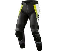 SHIMA STR 2.0 Pantalon en cuir de moto, noir-blanc-jaune, taille 56 pour homme