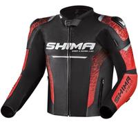 SHIMA STR 2.0 Veste de moto - Cuir, blouson sport avec protections dorsales, coudes, épaules, cuir perforé, pour combinaison 2 pièces (46, Rouge)