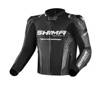 SHIMA STR 2.0 Veste de moto - Cuir, blouson sport avec protections dorsales, coudes, épaules, cuir perforé, pour combinaison 2 pièces (60, Noir)