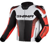 SHIMA STR 2.0 Veste en cuir de moto, noir-rouge, taille 58 pour homme