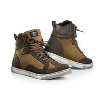 SHIMA SX-2 Chaussures de Moto Pour Hommes | Cuir, Respirantes, Renforcées, Avec Soutien de la Cheville, Semelle Antidérapante, Adhérence pour le Changement de Vitesse (Marron, 47)