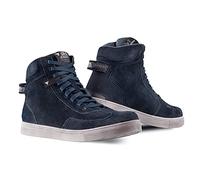 SHIMA SX-2 EVO Chaussure Moto Homme - Botte Moto Hommes Cuir, Renforcées, avec Soutien de la Cheville, Semelle Antidérapante, Coussinet de Protection (Bleu, 45)