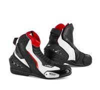 SHIMA SX-6 Men, Bottes Moto Homme | Renforcées, Chaussueres de Motard en Cuir, Support de Cheville, Semelle Antidérapante (Blanc, 45)