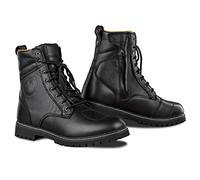 SHIMA Thomson Bottes Moto Homme Renforcées Chaussueres Motard en Cuir Support Cheville Semelle Antidérapante (Noir, 42)