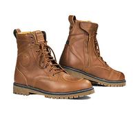 SHIMA Thomson Lady, Bottes Moto Femme | Renforcées, Chaussueres de Motard en Cuir, Support de Cheville, Semelle Antidérapante, (Marron, 41)