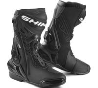 SHIMA VRX-3, Bottes Moto Homme - Renforcées, Chaussueres de Motard en Cuir, Fermeture de l'ATOP, Support de Cheville, Semelle Antidérapante (Noir, 43)