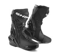 SHIMA VRX-3, Bottes Moto Homme - Renforcées, Chaussueres de Motard en Cuir, Fermeture de l'ATOP, Support de Cheville, Semelle Antidérapante (Noir, 45)