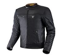 SHIMA WINCHESTER 2.0 Blouson Moto Homme - Veste Moto classique en cuir avec protections du dos, des épaules et des coudes, doubles coutures renforcées (Noir, 5XL)
