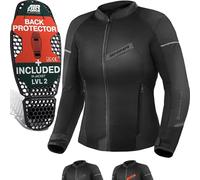 SHIMA X-MESH Veste Moto Femme Homologué AIRFORCE Dorsale Blouson Armure Protecion Vestes Ventilation Textile Vetement Ete Touring Motos Aventure équipements Mesh (Femmes, Noir, XS)