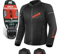 SHIMA X-MESH Veste Moto Homme Homologué AIRFORCE Dorsale Blouson Armure Protecion Vestes Ventilation Textile Vetement Ete Touring Motos Aventure équipements Mesh (Hommes, Rouge, 4XL)