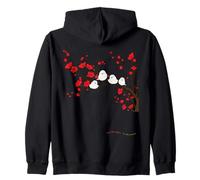Shimaenaga | Prunier | Fleurs de pruniers | Beau Paysage Japonais | Oiseaux Blancs à Hokkaido Sweat à Capuche
